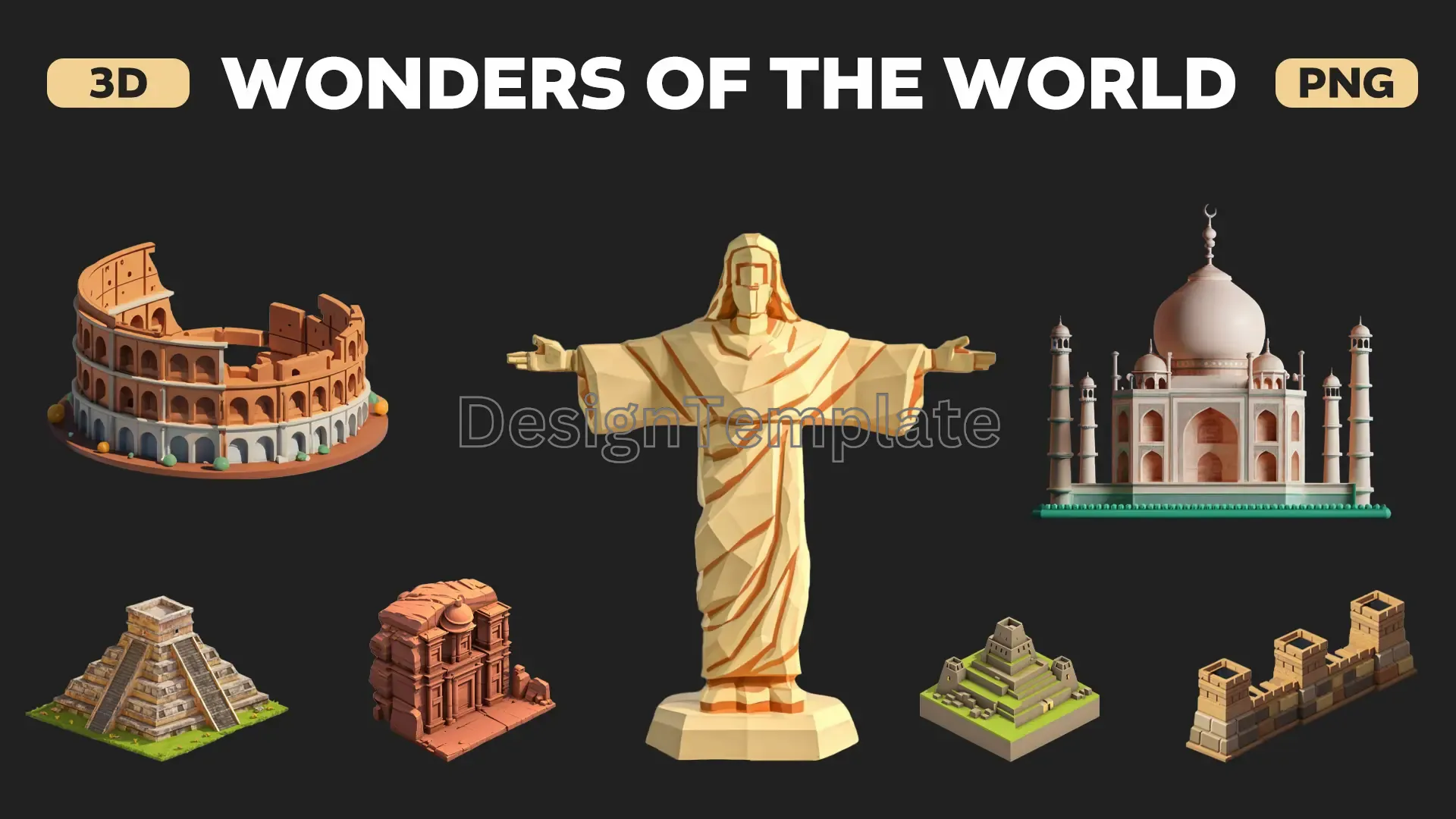 Global Icons Ultimate 3D World Landmarks Set image